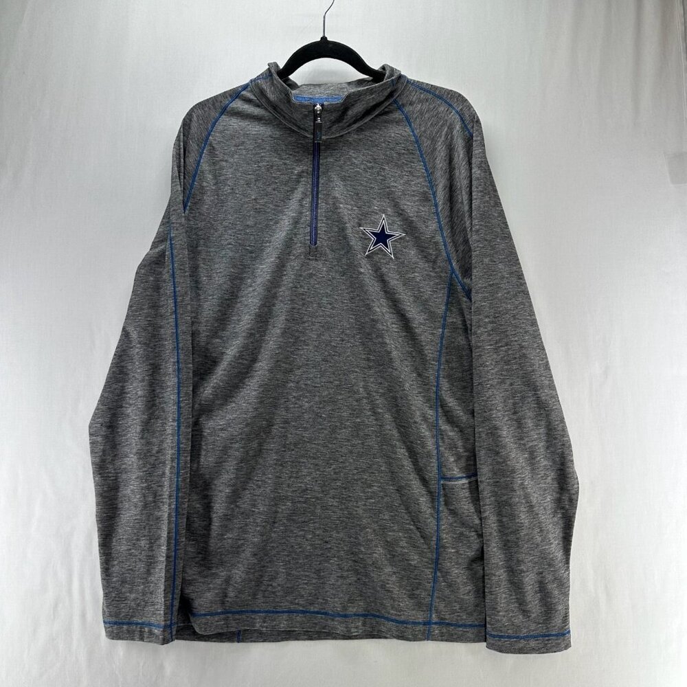 Tommy Bahama Dallas Cowboys 1/4 Zip Pullover Mens XL Wool Blend NFL Heather Gray